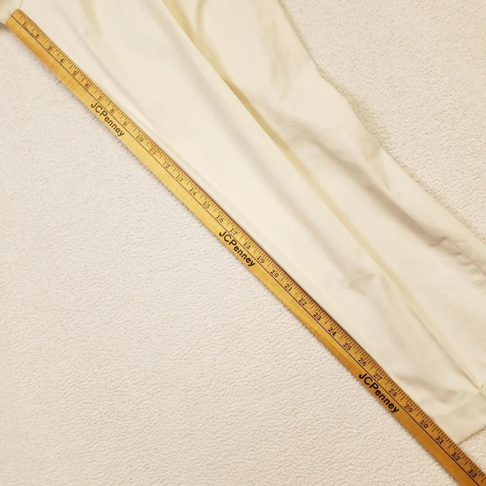 Vintage Banana Republic Chinos Mens 33L Cream Pleated Cuffed Trousers Italy Made